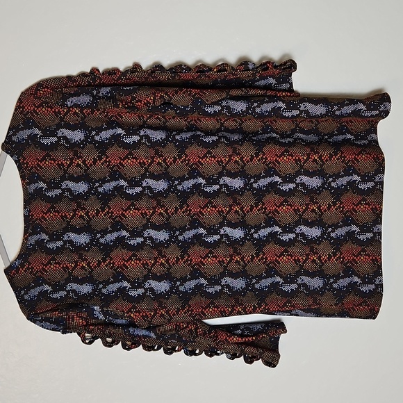 Lysse Red and Blue Patterned Blouse - Picture 3 of 5